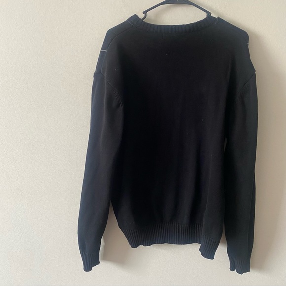 Oscar De La Renta Black Drop Needle Checkered Crewneck Sweater - Picture 3 of 4